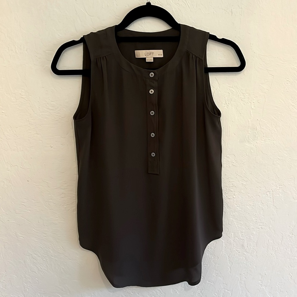 Dark Blue-Grey Ann Taylor LOFT sleeveless blouse
